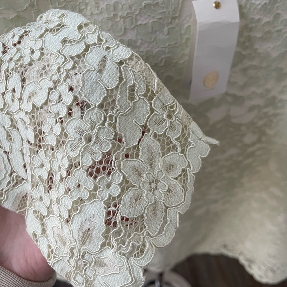 Tory Burch | Green Lace Long Sleeve Blouse Formal Elegant Designer Cottagecore - Picture 4 of 5